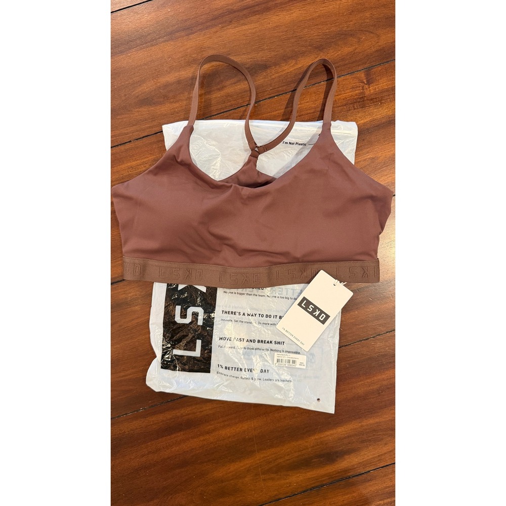 LSKD Define Sports Bra Chocolate Martini WBRA01571 Brown Large NEW NWT